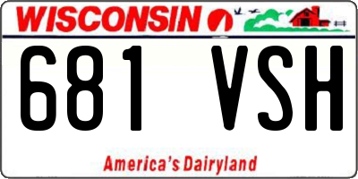 WI license plate 681VSH