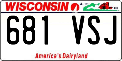 WI license plate 681VSJ