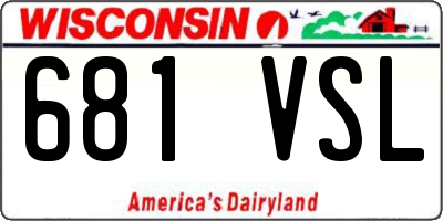 WI license plate 681VSL