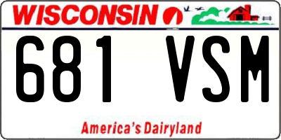WI license plate 681VSM