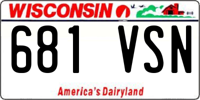 WI license plate 681VSN