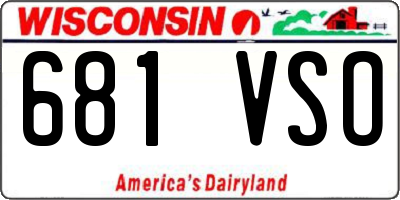 WI license plate 681VSO