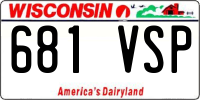 WI license plate 681VSP