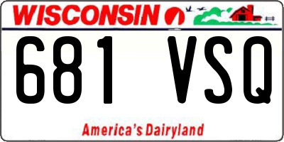 WI license plate 681VSQ