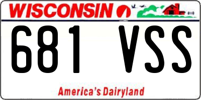 WI license plate 681VSS