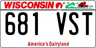 WI license plate 681VST