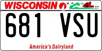 WI license plate 681VSU