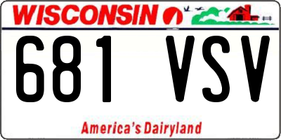 WI license plate 681VSV