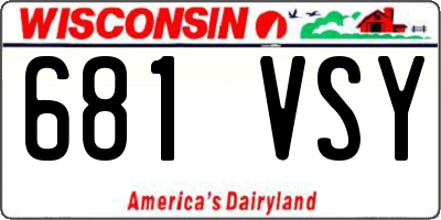 WI license plate 681VSY