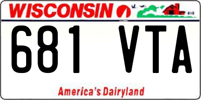 WI license plate 681VTA