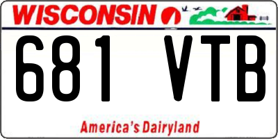 WI license plate 681VTB