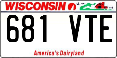 WI license plate 681VTE
