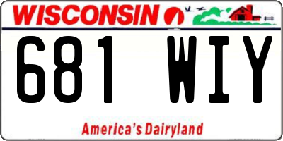 WI license plate 681WIY