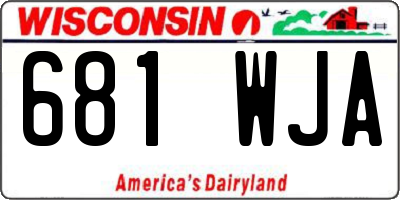 WI license plate 681WJA