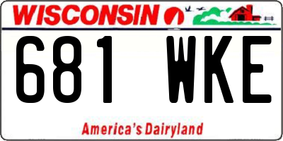 WI license plate 681WKE