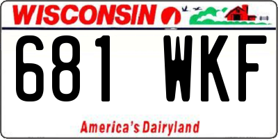 WI license plate 681WKF