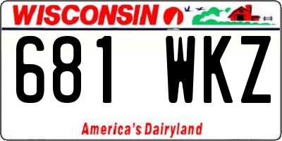 WI license plate 681WKZ