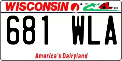 WI license plate 681WLA