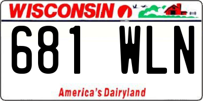 WI license plate 681WLN