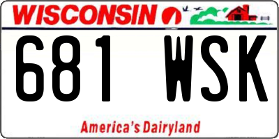 WI license plate 681WSK