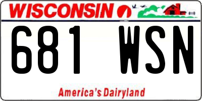 WI license plate 681WSN