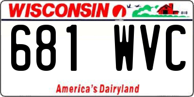 WI license plate 681WVC