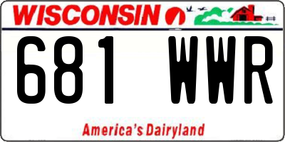 WI license plate 681WWR