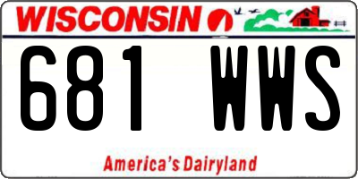 WI license plate 681WWS