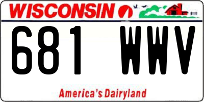 WI license plate 681WWV