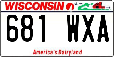 WI license plate 681WXA