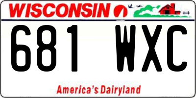 WI license plate 681WXC