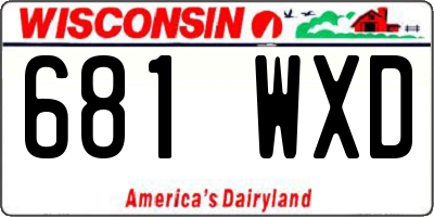 WI license plate 681WXD