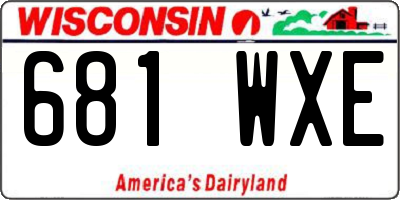 WI license plate 681WXE