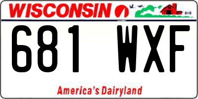 WI license plate 681WXF