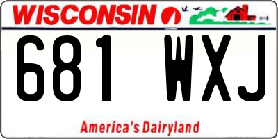 WI license plate 681WXJ