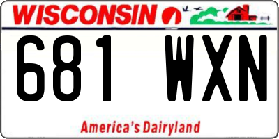WI license plate 681WXN