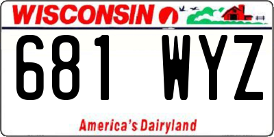 WI license plate 681WYZ