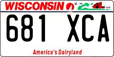WI license plate 681XCA