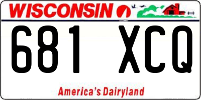 WI license plate 681XCQ