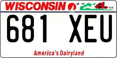 WI license plate 681XEU