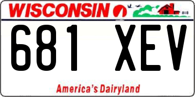 WI license plate 681XEV