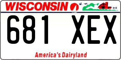 WI license plate 681XEX