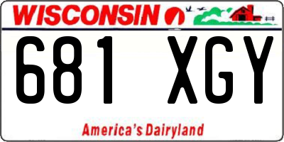 WI license plate 681XGY