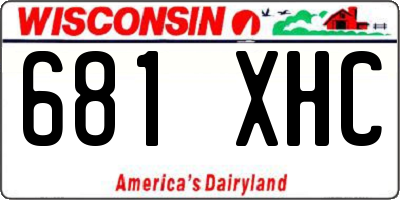 WI license plate 681XHC