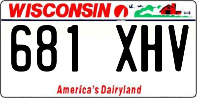 WI license plate 681XHV
