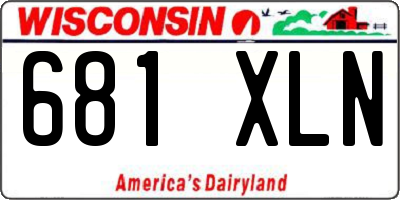 WI license plate 681XLN