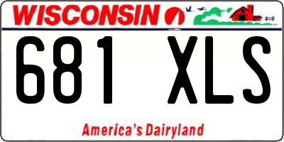 WI license plate 681XLS
