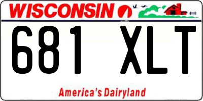 WI license plate 681XLT