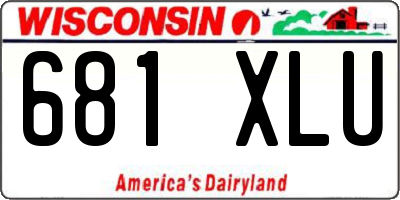 WI license plate 681XLU