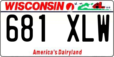 WI license plate 681XLW